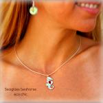 Silver Sea glass Seahorse